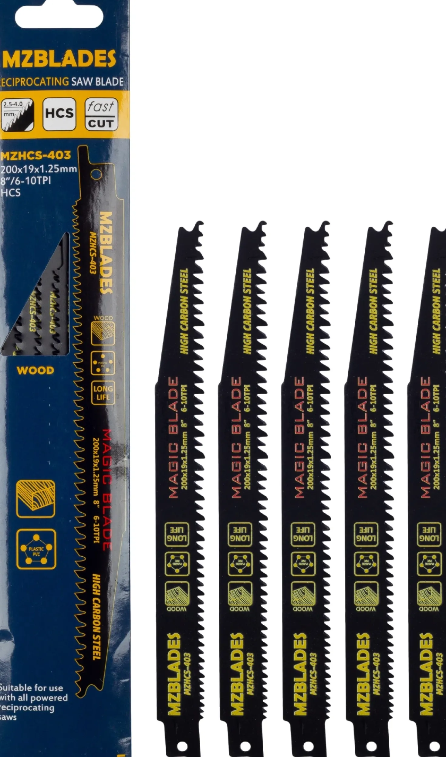 Multizaag MZHCS-403 Reciprozaagblad Hout - 5 stuks