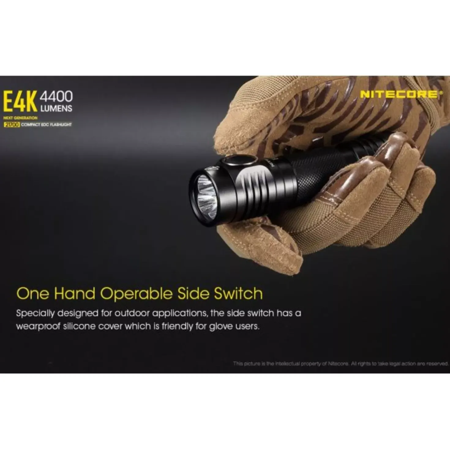 Nitecore E4K Zaklamp - 4400Lm - oplaadbaar