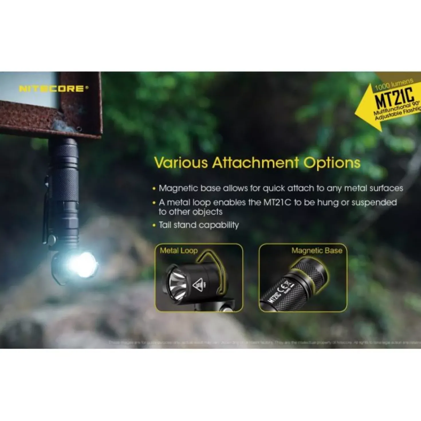 Nitecore MT21C Zaklamp met verstelbare kop - 1000Lm