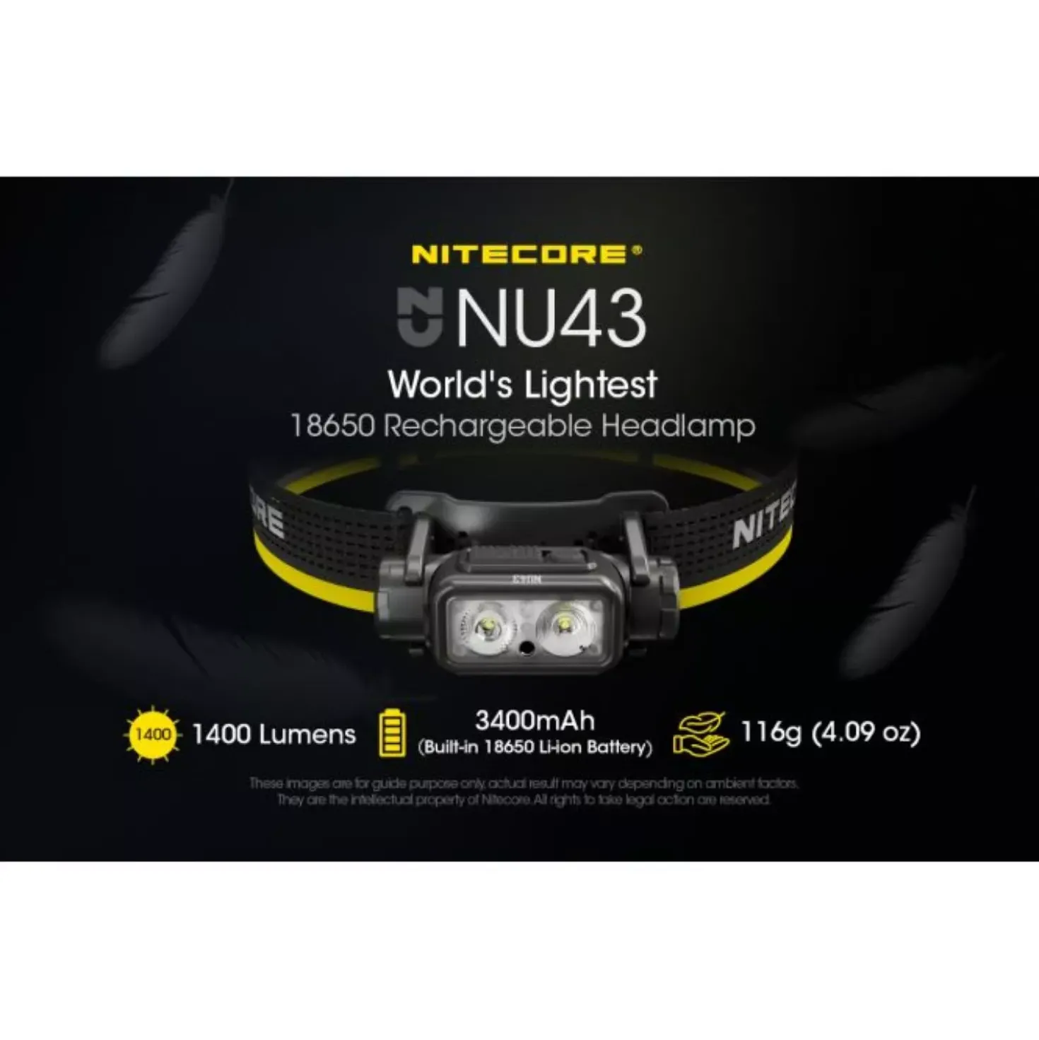 Nitecore NU43 Hoofdlamp - oplaadbaar - 1400Lm - IP68