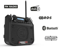 PerfectPro DABPRO2 Bouwradio - FM RDS / DAB+ - AUX-in - bluetooth - werkt op netstroom en batterij