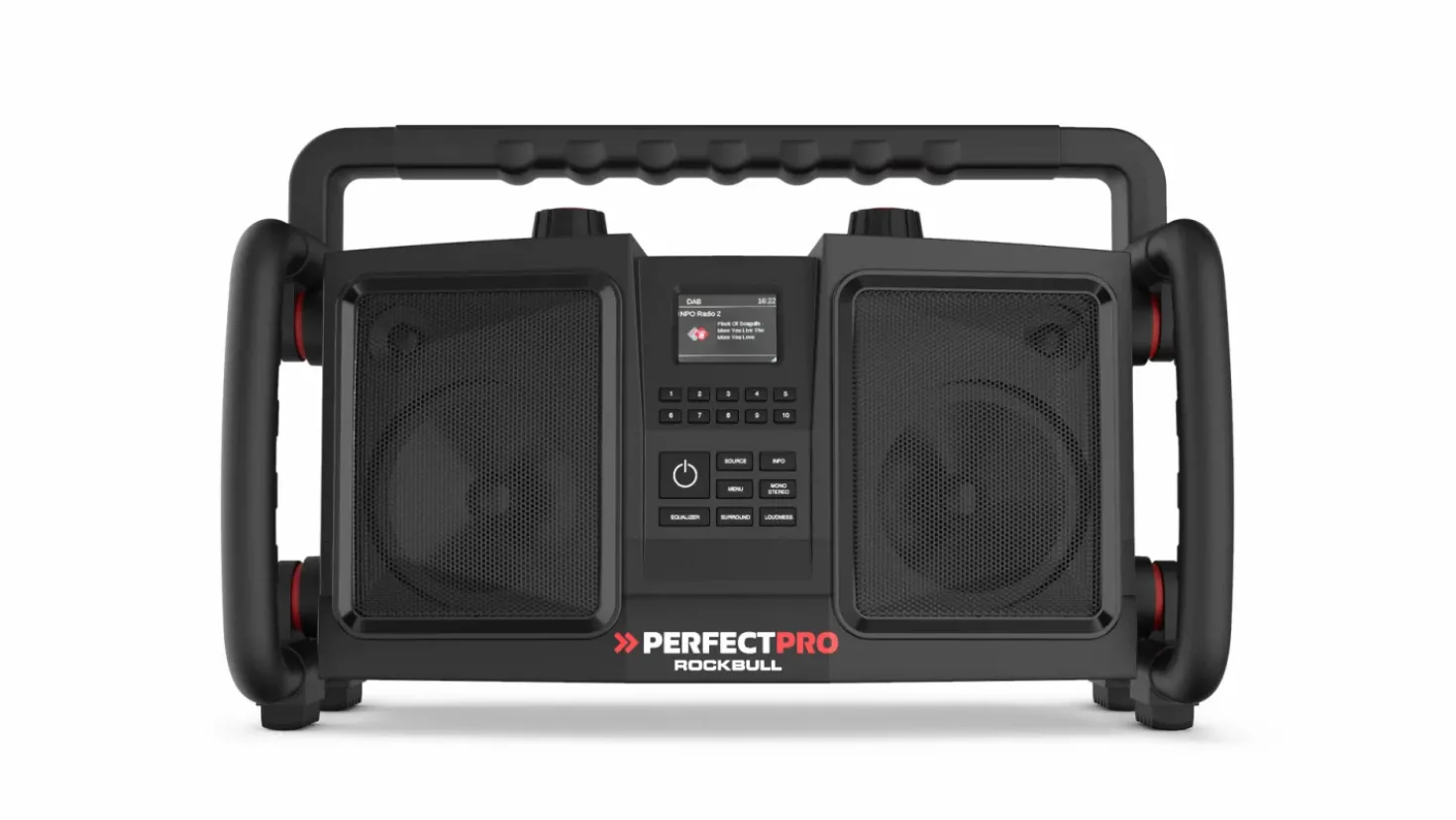 PerfectPro RB2 Rockbull Bouwradio - FM RDS / DAB+ - AUX-in - bluetooth - werkt op netstroom en batterij
