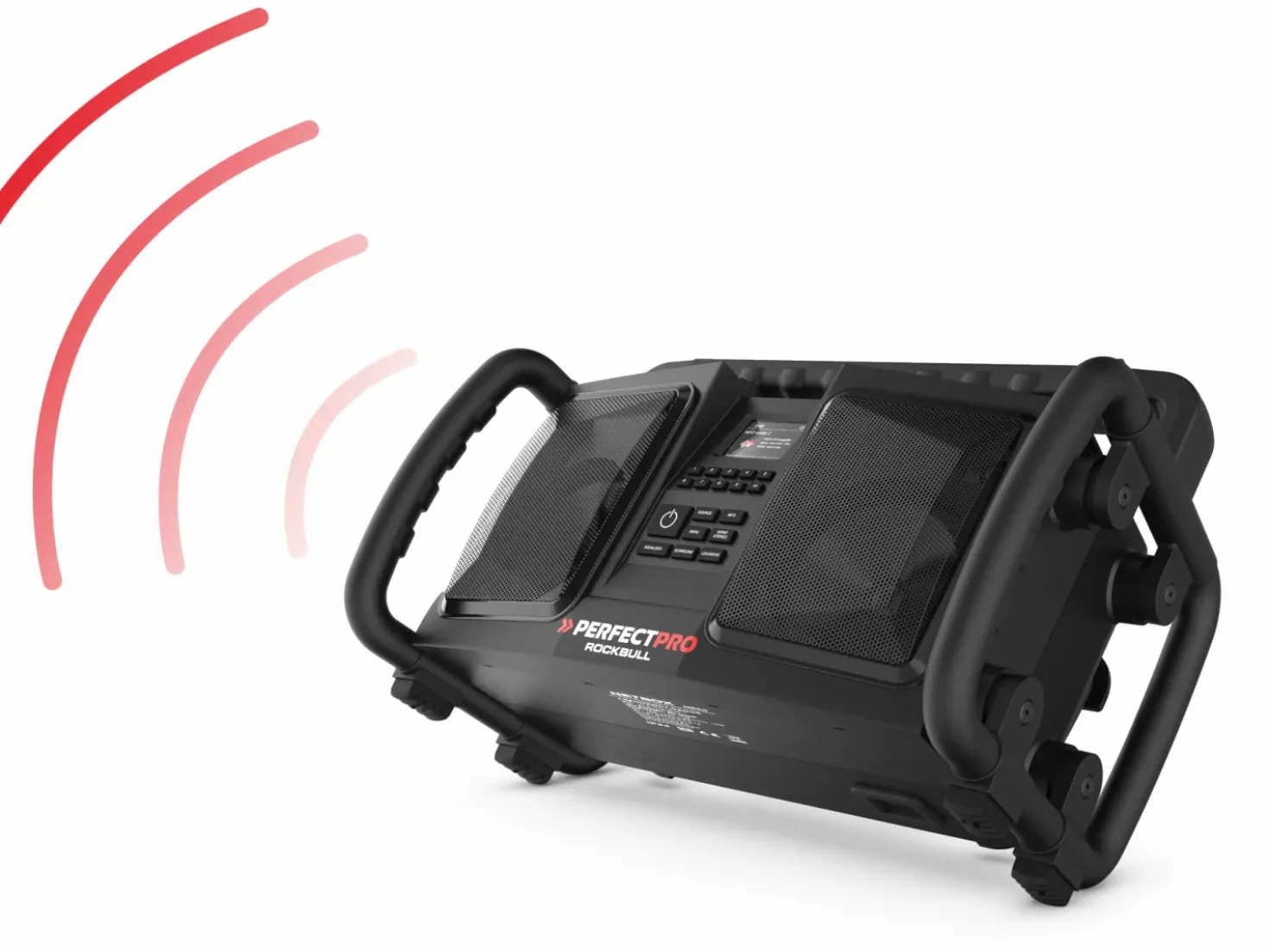 PerfectPro RB2 Rockbull Bouwradio - FM RDS / DAB+ - AUX-in - bluetooth - werkt op netstroom en batterij