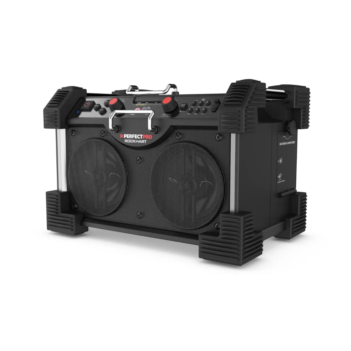 PerfectPro ROCKHART RH4 Bouwradio - FM RDS / DAB+ - AUX-in - bluetooth - oplaadbaar (ingebouwde lithium accu)