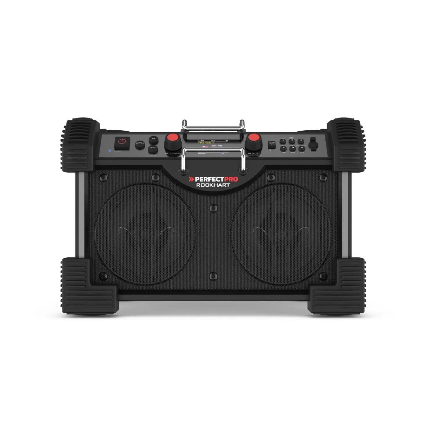 PerfectPro ROCKHART RH4 Bouwradio - FM RDS / DAB+ - AUX-in - bluetooth - oplaadbaar (ingebouwde lithium accu)