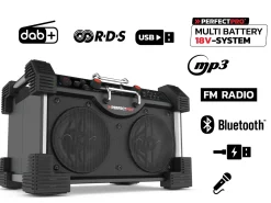 PerfectPro ROCKHART RH4 18V multi battery Bouwradio - FM RDS / DAB+ - AUX-in - bluetooth