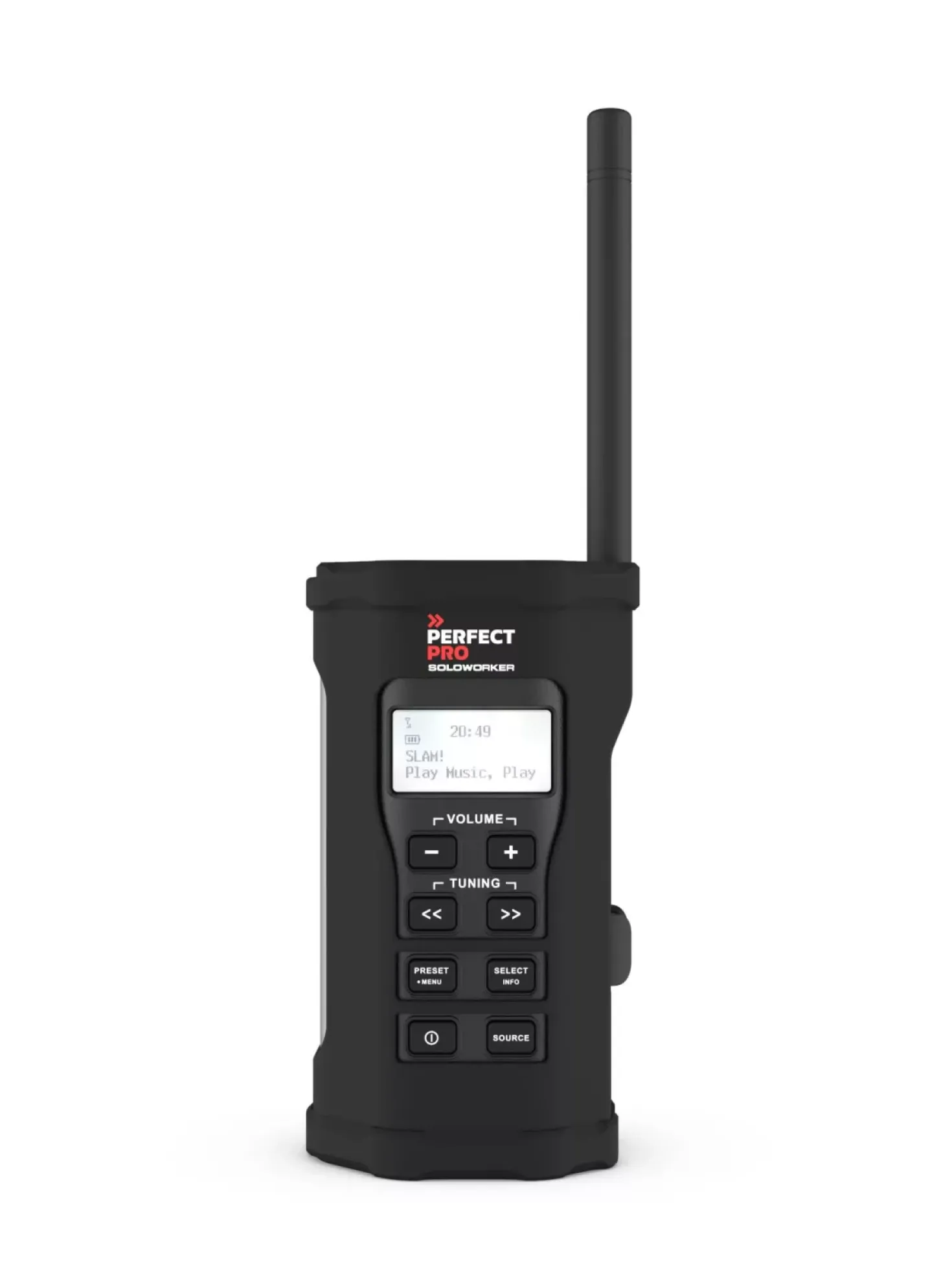 PerfectPro SW3 Soloworker BT accu Bouwradio - FM RDS / DAB+ - AUX-in - bluetooth - werkt op netstroom en lithium accu