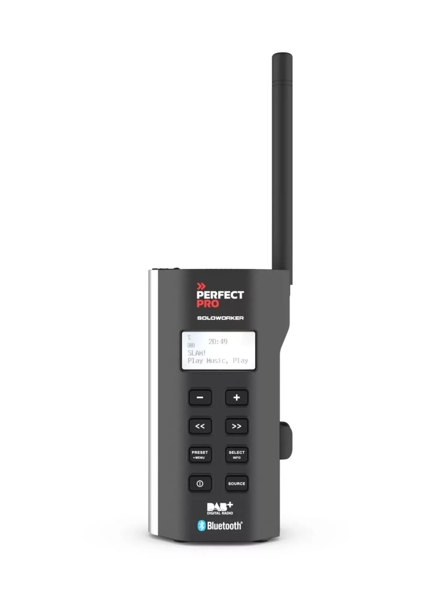 PerfectPro SW3 Soloworker BT accu Bouwradio - FM RDS / DAB+ - AUX-in - bluetooth - werkt op netstroom en lithium accu