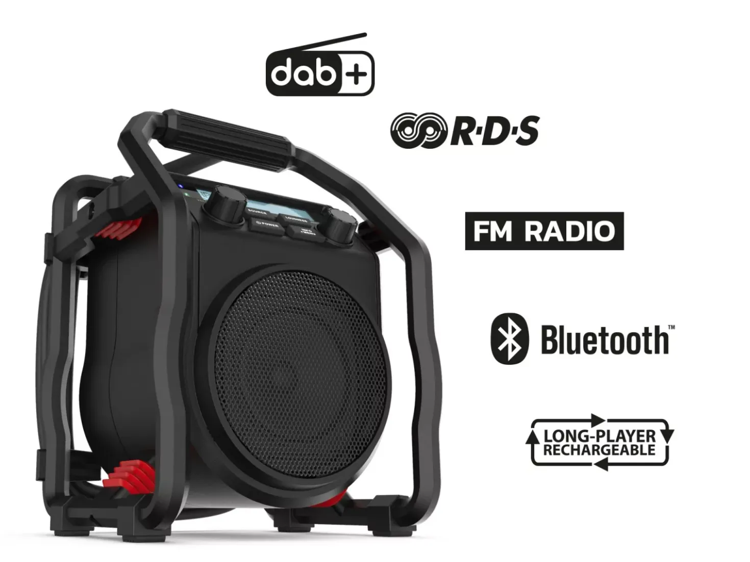 PerfectPro UBOX 400R2 Bouwradio - FM RDS / DAB+ - AUX-in - bluetooth - werkt op netstroom en batterij