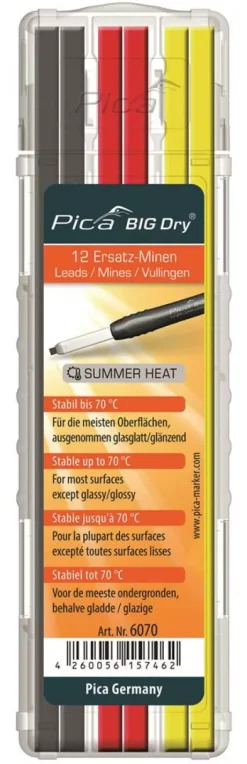 Pica 6070 BIG-Dry Navullingen SUMMERHEAT - Grafiet - Geel - Rood