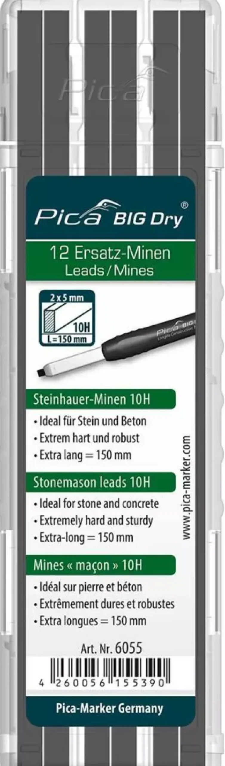 Pica 6055 BIG Dry Navulling - Steenpotlood 10H (12st)