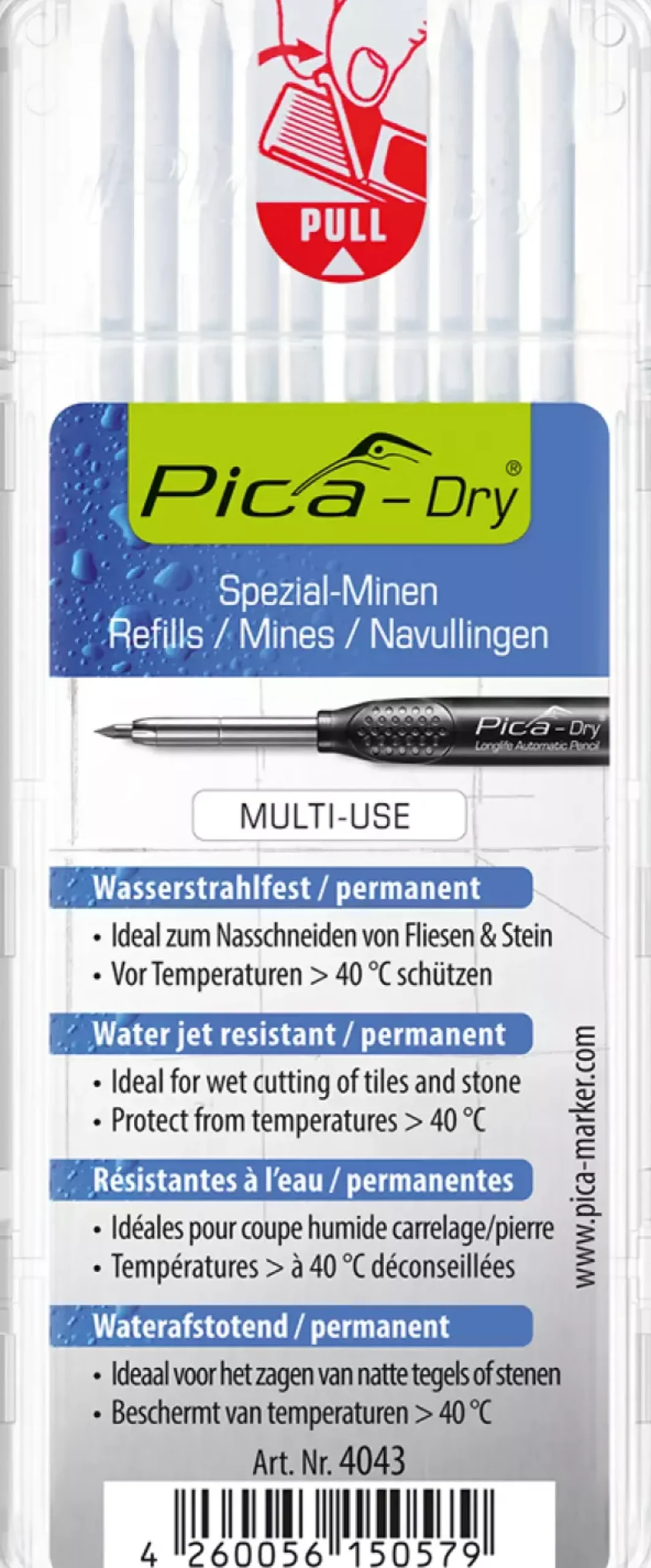 Pica 4043 Dry Navulling - Wit (10st)