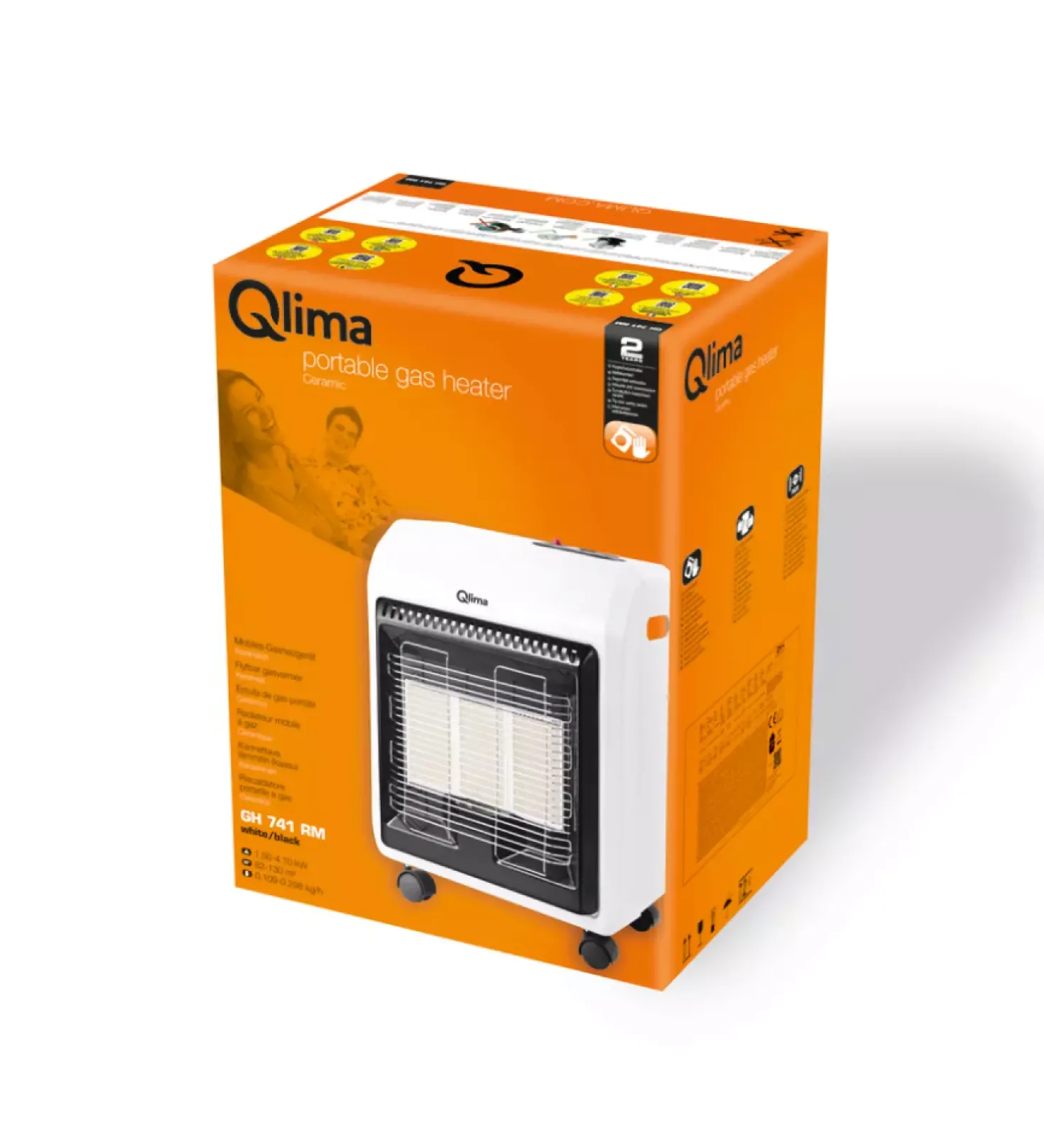 Qlima GH 741 RM 2-in-1 Gaskachel Wit/Zwart - 4100W
