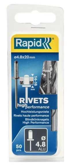 Rapid 5000391 Blindklinknagels incl. boor - Aluminium - 4,8x20mm (50st)