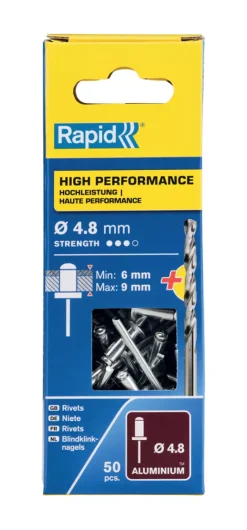 Rapid 5000388 Blindklinknagels incl. boor - Aluminium - 4,8x12mm (50st)