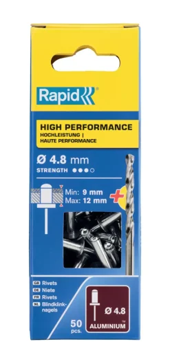 Rapid 5000390 Blindklinknagels incl. boor - Aluminium - 4,8x16mm (50st)