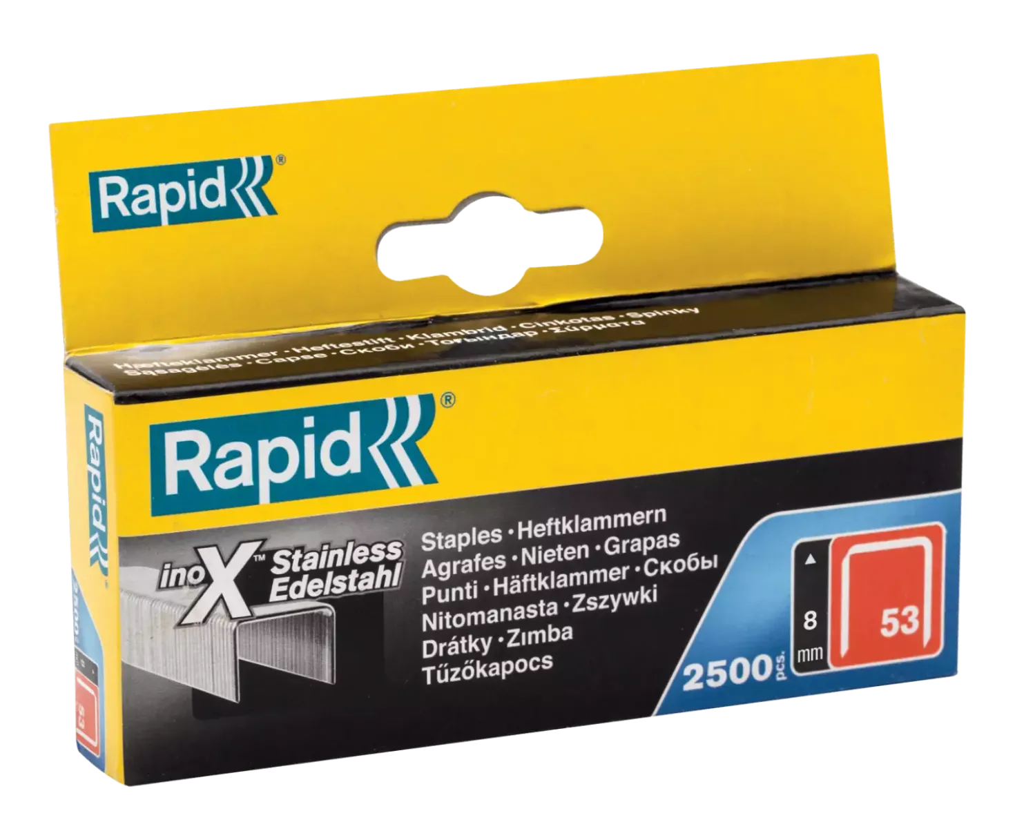 Rapid Dundraadnieten - 53/8mm - RVS - 2500st