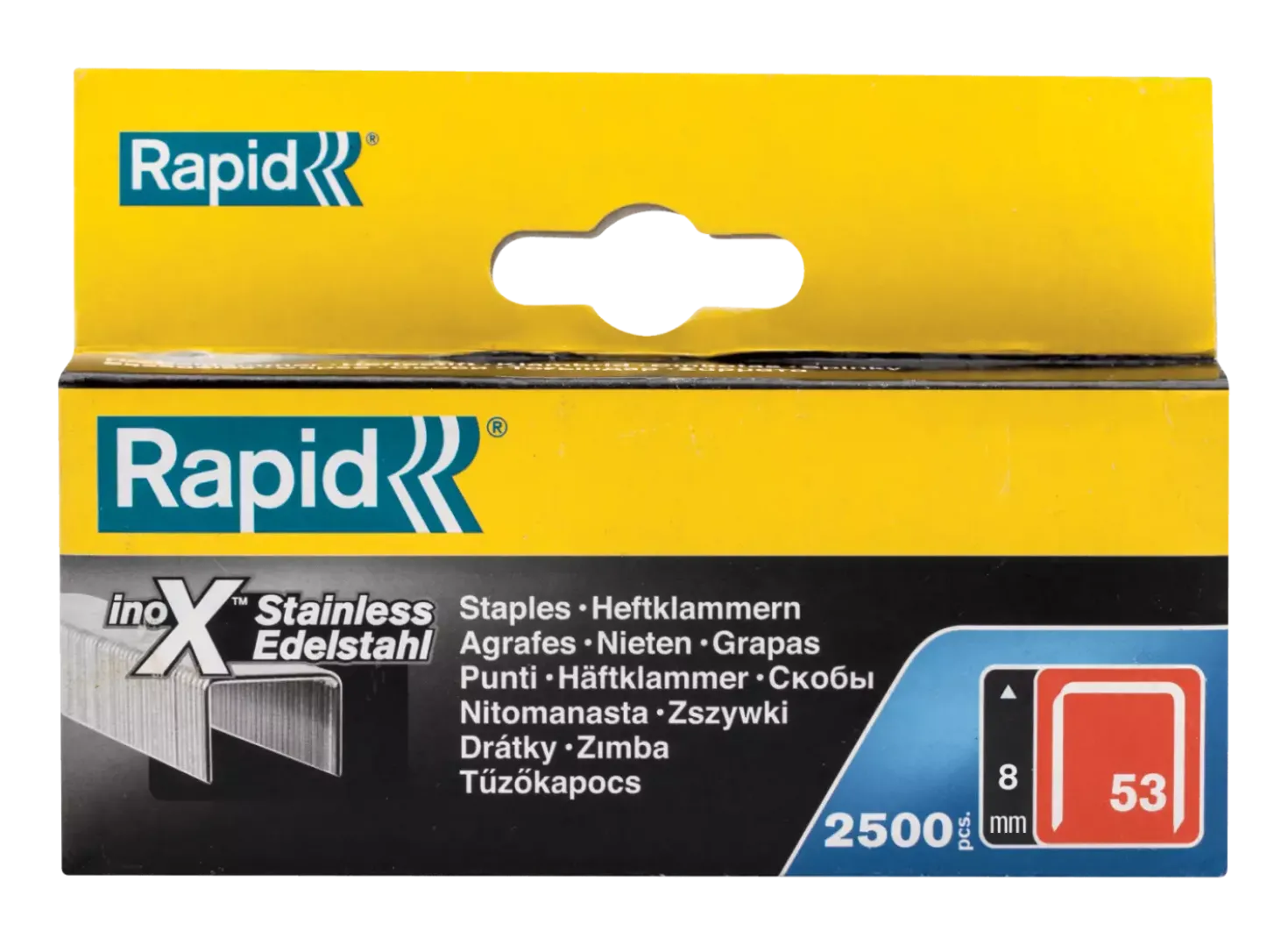 Rapid Dundraadnieten - 53/8mm - RVS - 2500st