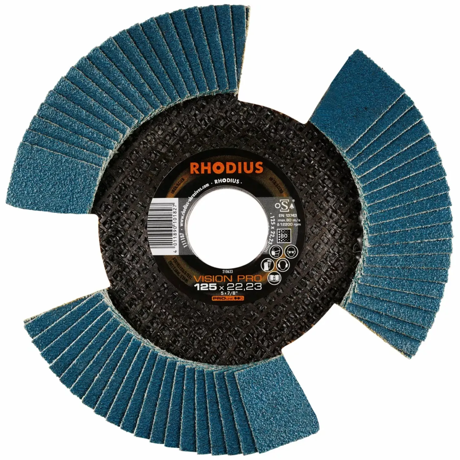 Rhodius 210633 Vision Pro PROline ll Lamellenslijpschijf 125x22,23 (10 st) K80