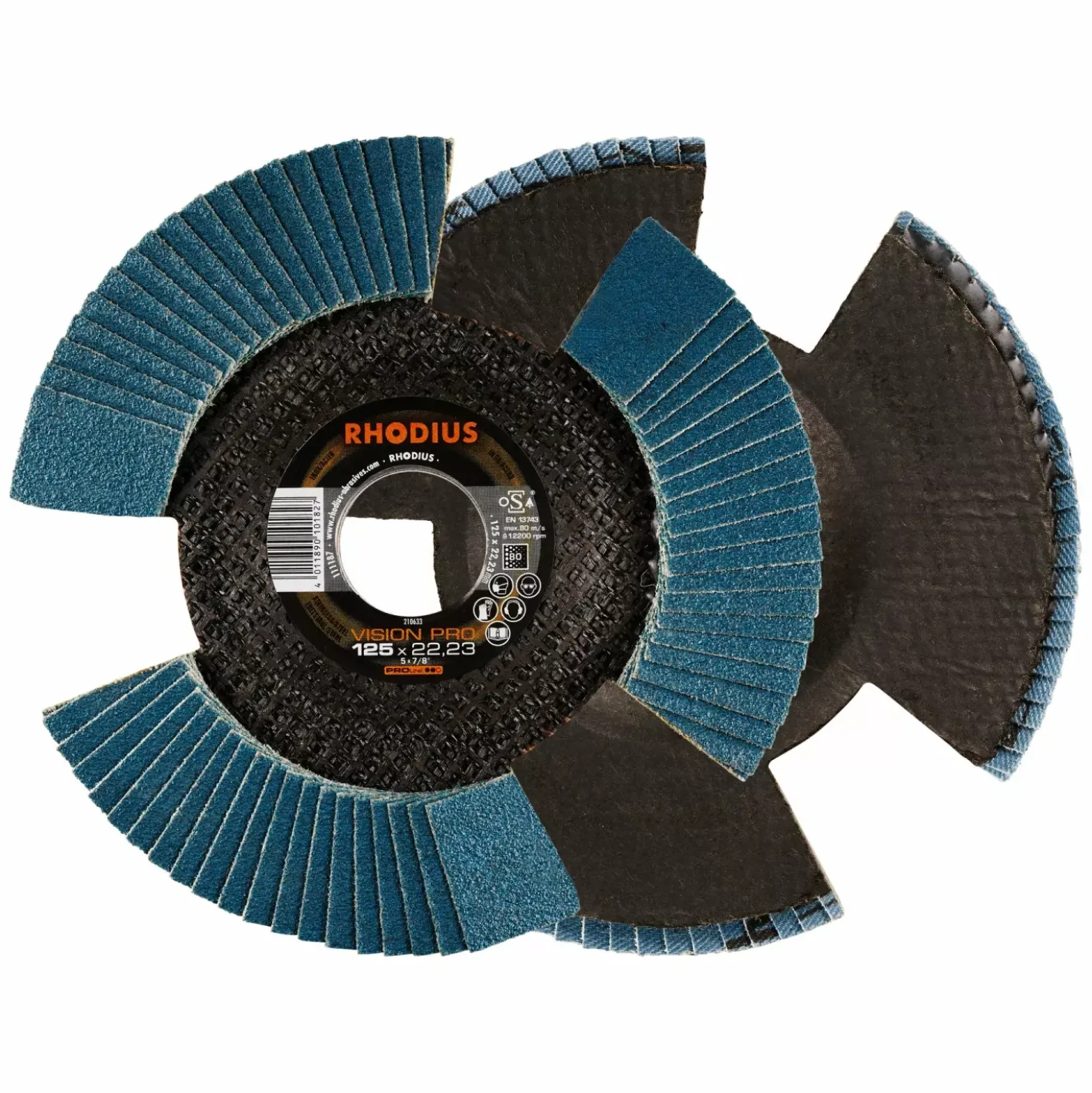 Rhodius 210633 Vision Pro PROline ll Lamellenslijpschijf 125x22,23 (10 st) K80