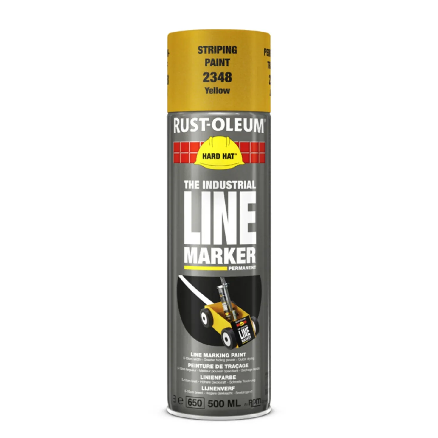 Rust-Oleum 2348 Hard Hat Lijnenverf Spuitbus - geel - 0,5L