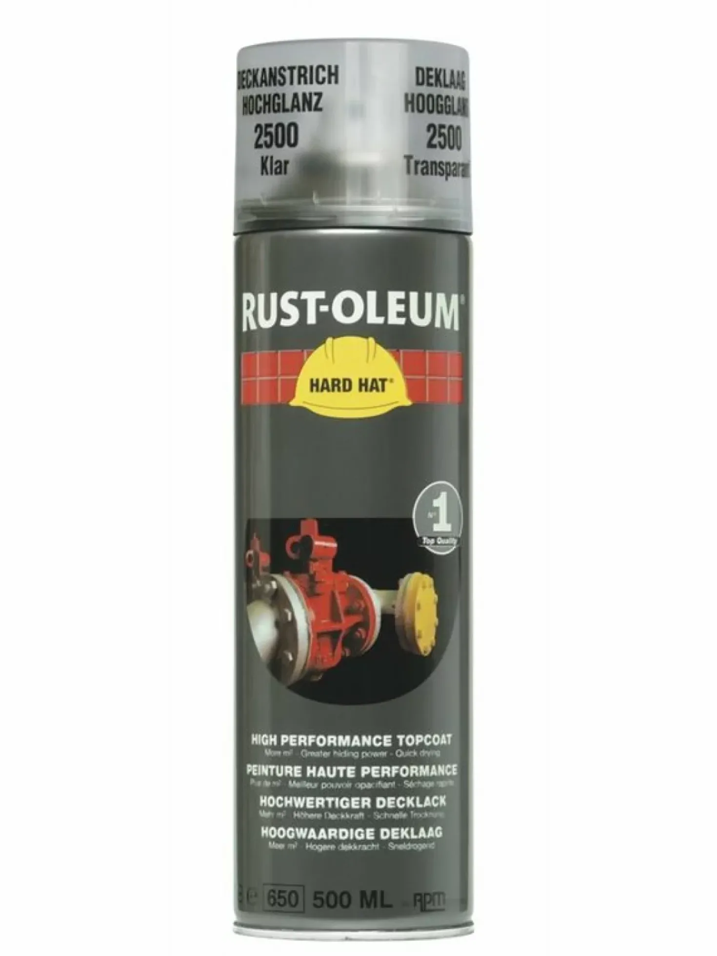 Rust-Oleum Hard Hat Topcoat Spray - transparant- 0,5L