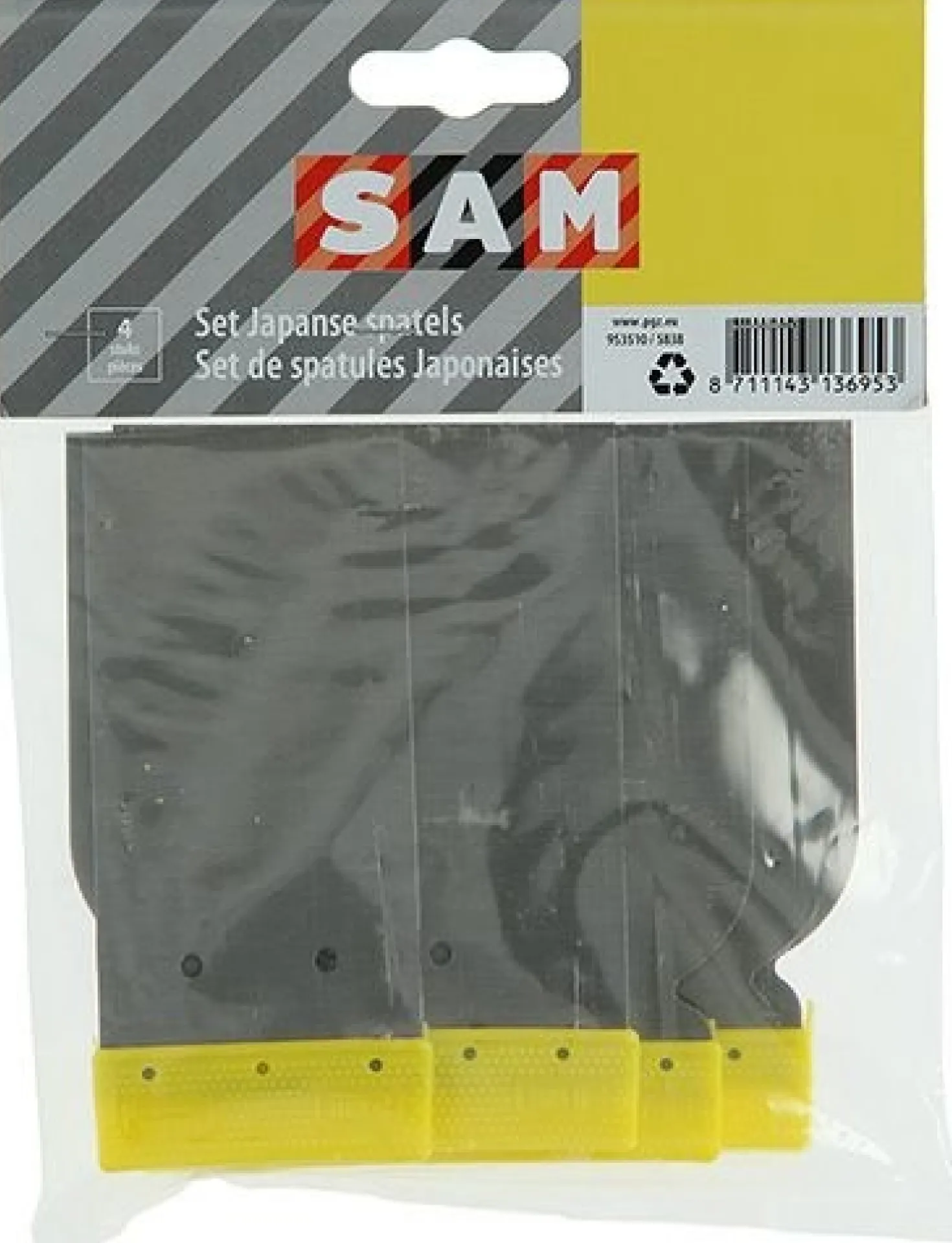 Sam Verfgereedschap Japanse plamuurmessen set 4-delig