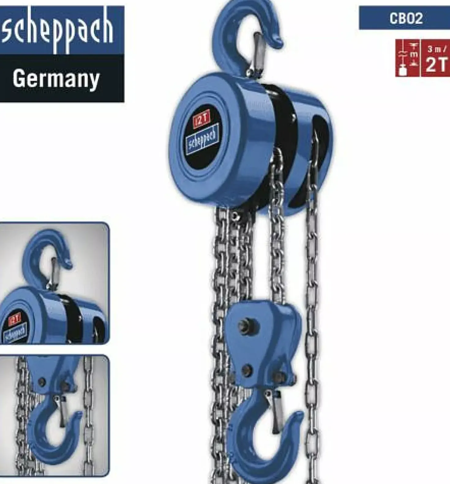 Scheppach CB02 Katrol kettingtakel - 2000kg