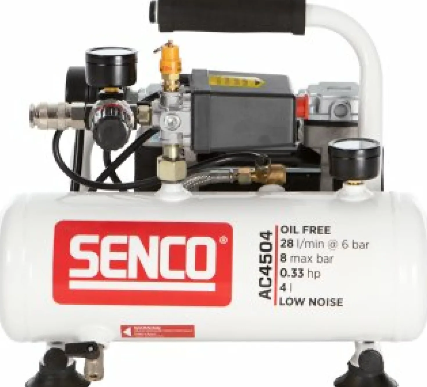 Senco AC4504 Compressor - Geluidsarm - 240W - 8 bar - 4L - 28L/m