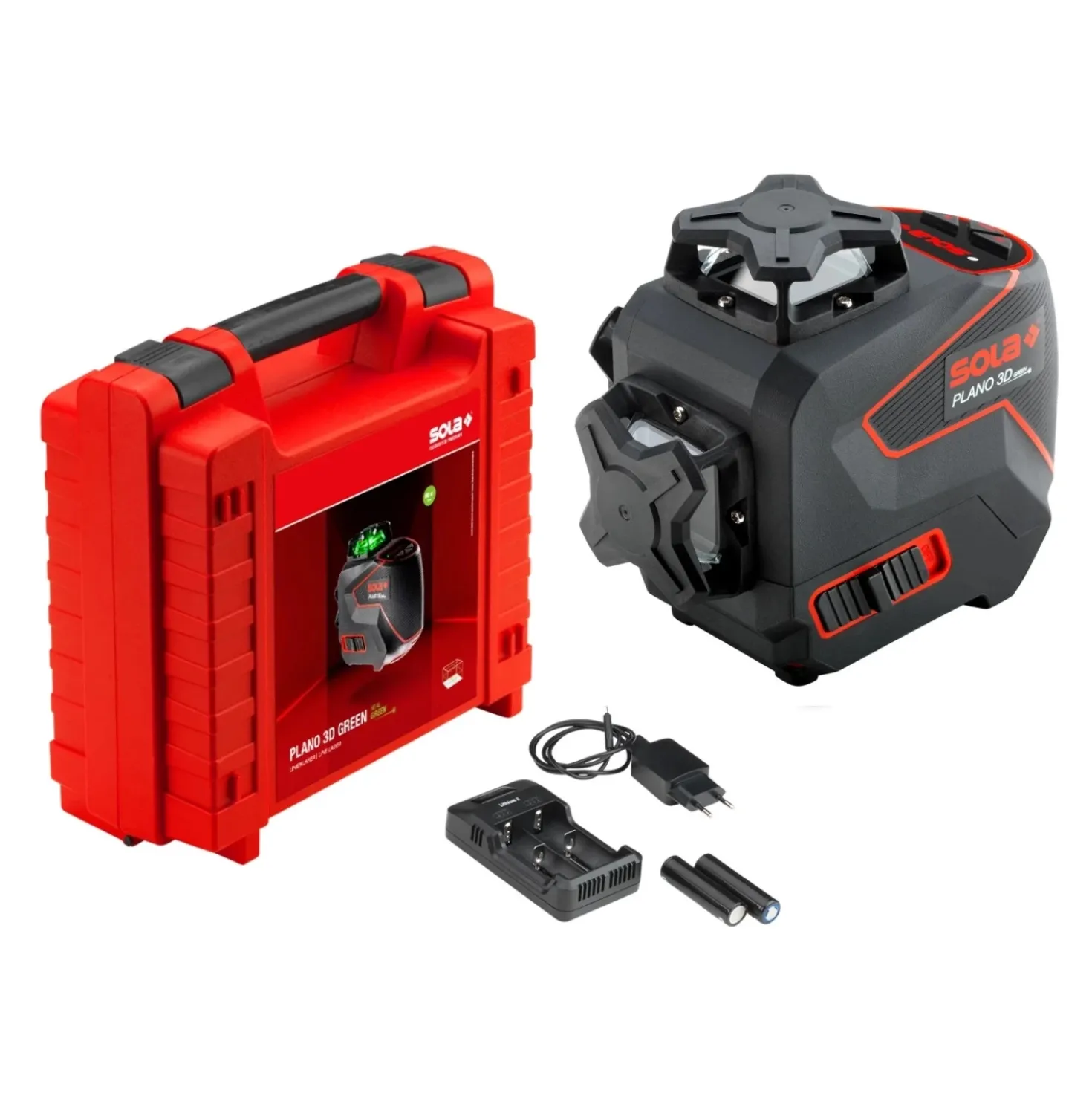 Sola PLANO 3D Green 360° Kruislijnlaser in koffer - Groen