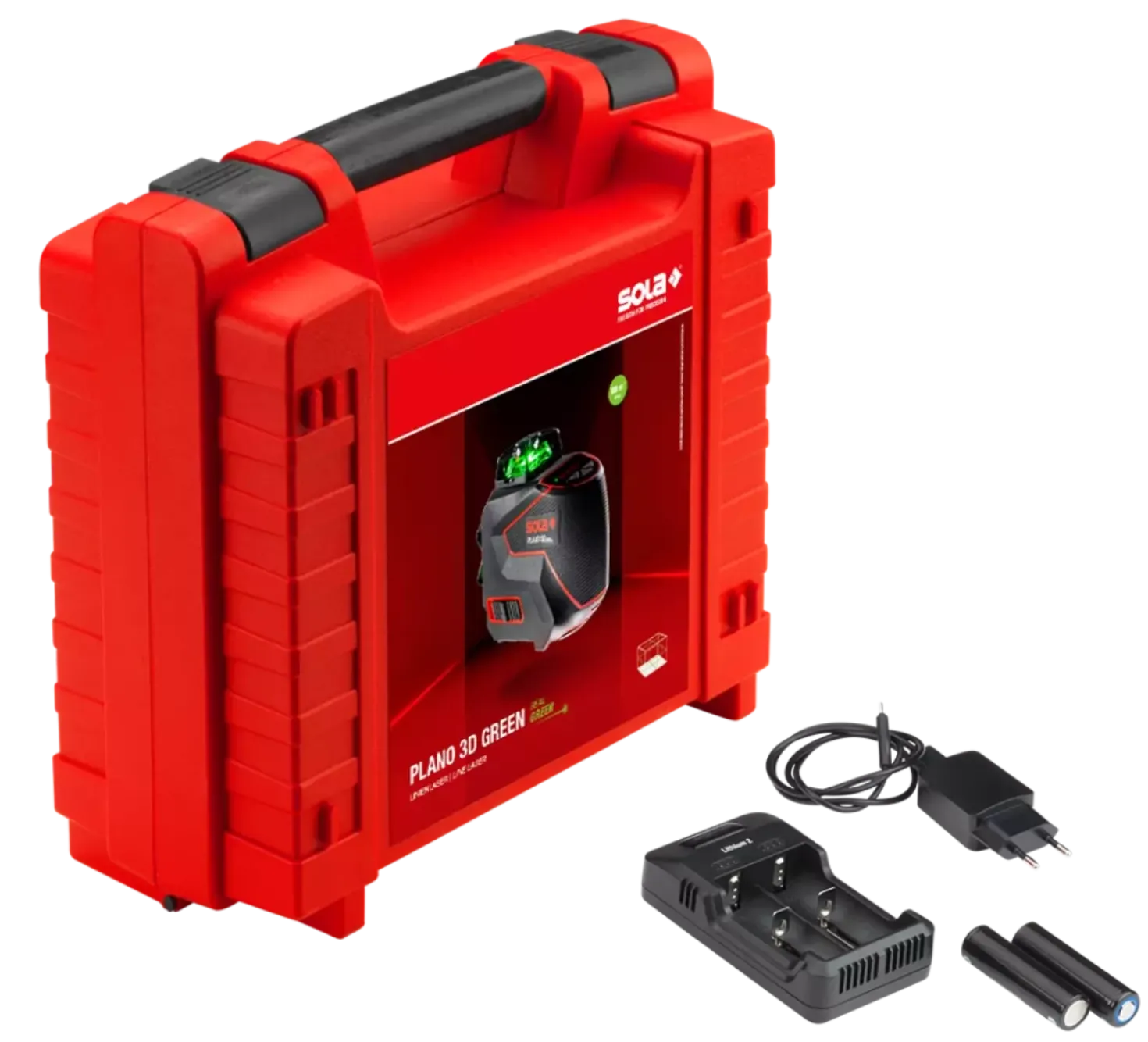 Sola PLANO 3D Green 360° Kruislijnlaser in koffer - Groen