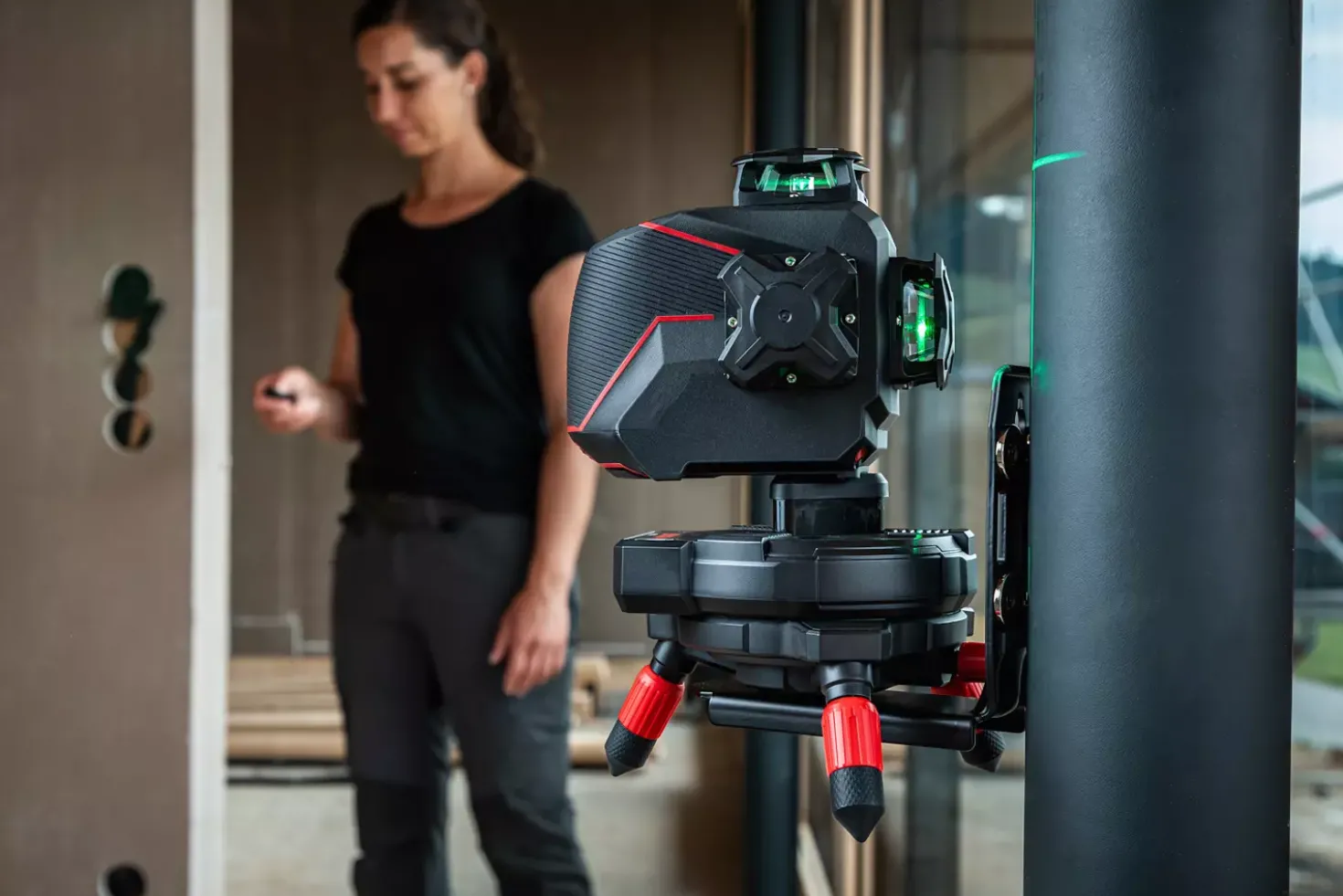 Sola PLANO 3D Green RCB Set 360° Kruislijnlaser in koffer - 3 lijnen - groen - 30m - IP54