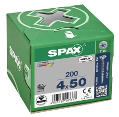 SPAX 4-Delige Universele schroefset -c plus T20 - Platverzonken kop - Voldraad - WIROX (800st)