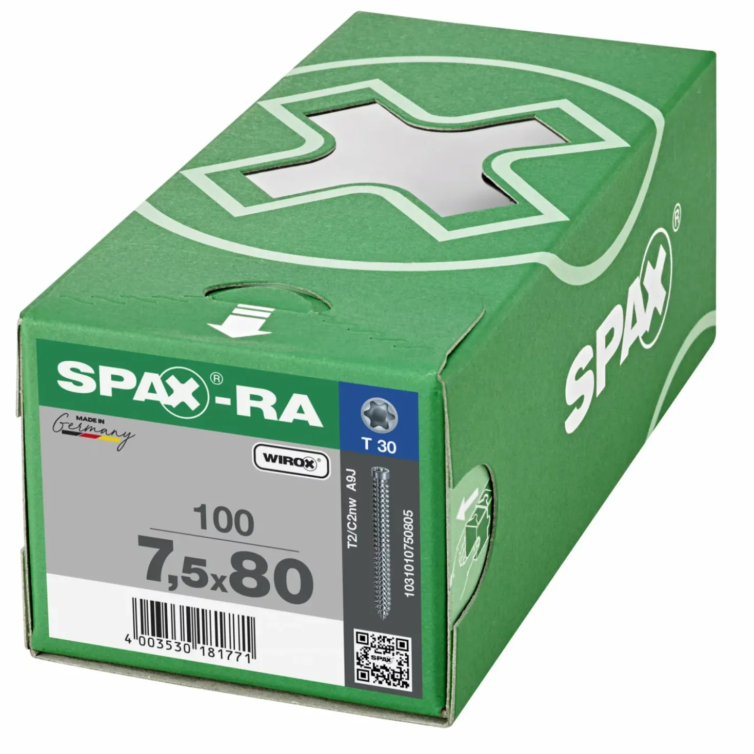SPAX Kozijnschroef - T30 - Cilinderkop - Voldraad - WIROX - 100st