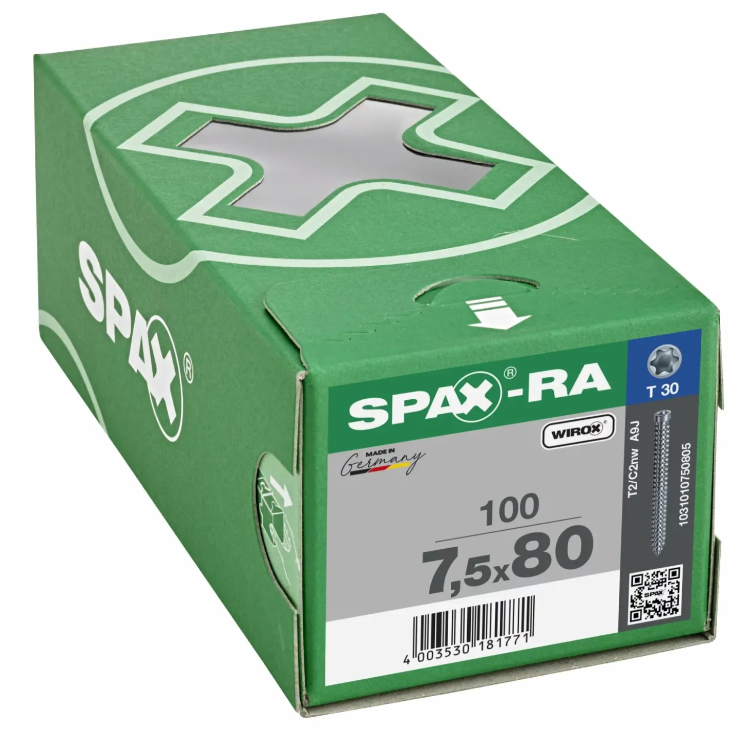 SPAX Kozijnschroef - T30 - Cilinderkop - Voldraad - WIROX - 100st