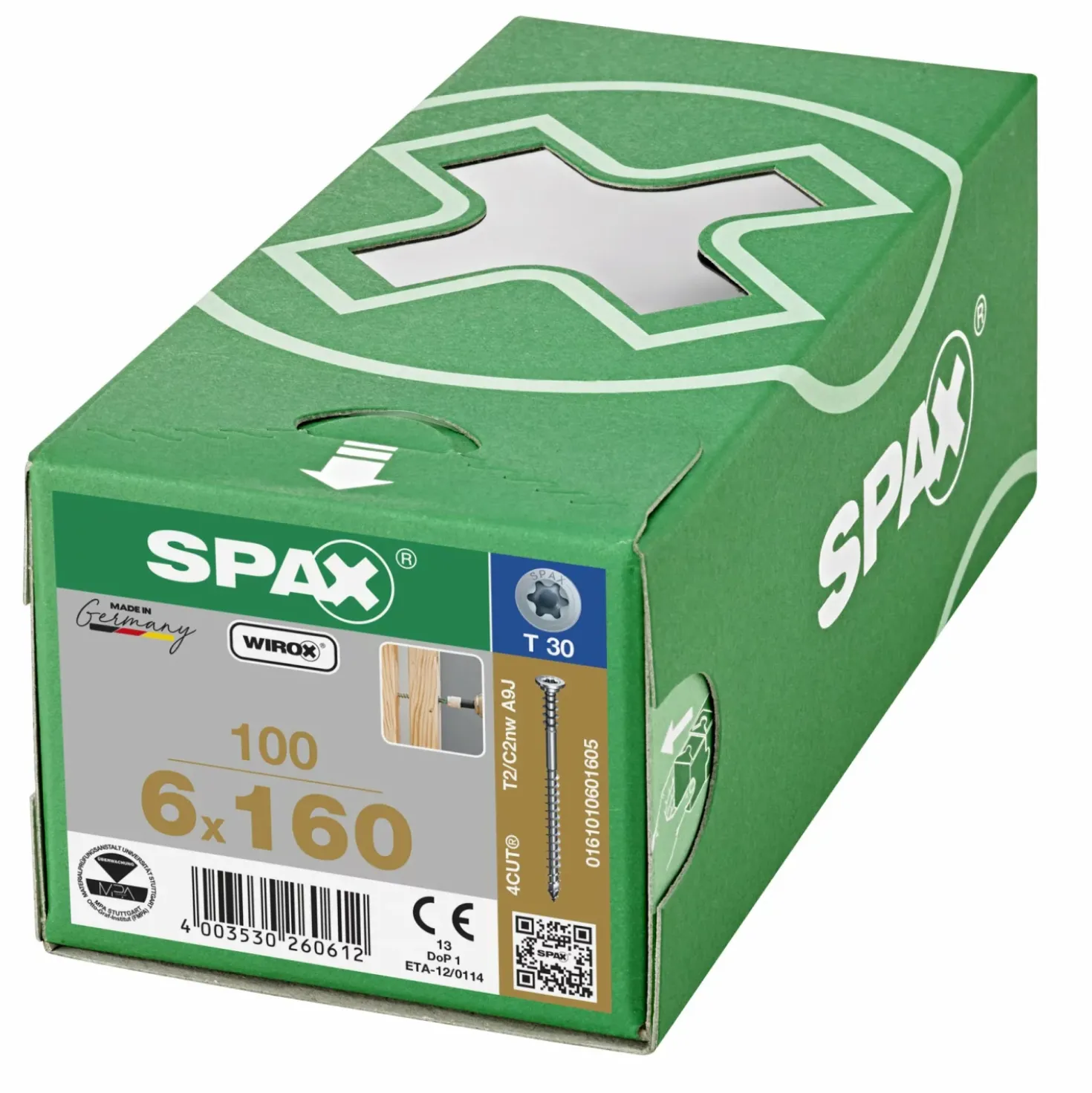 SPAX Stelschroef - T30 - Platkop - Deeldraad - WIROX - 100st