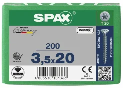 SPAX Universele schroef - T20 - Platverzonken kop - Voldraad - WIROX - 200st