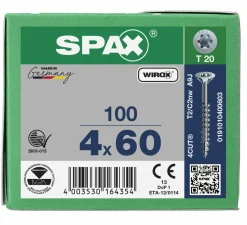 SPAX Universele schroef - T20 - Verzonken kop - Deeldraad - WIROX - 100st