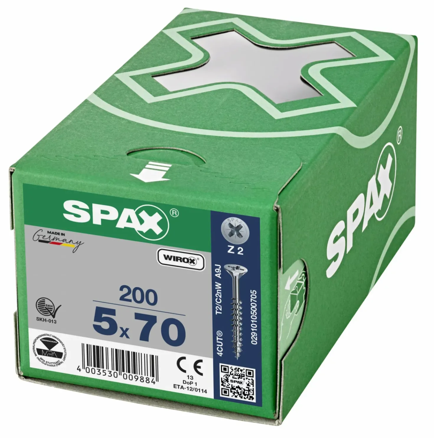 SPAX Universele schroeven verzonken kop - deeldraad - Z2 - 5.0x70 mm (200st)