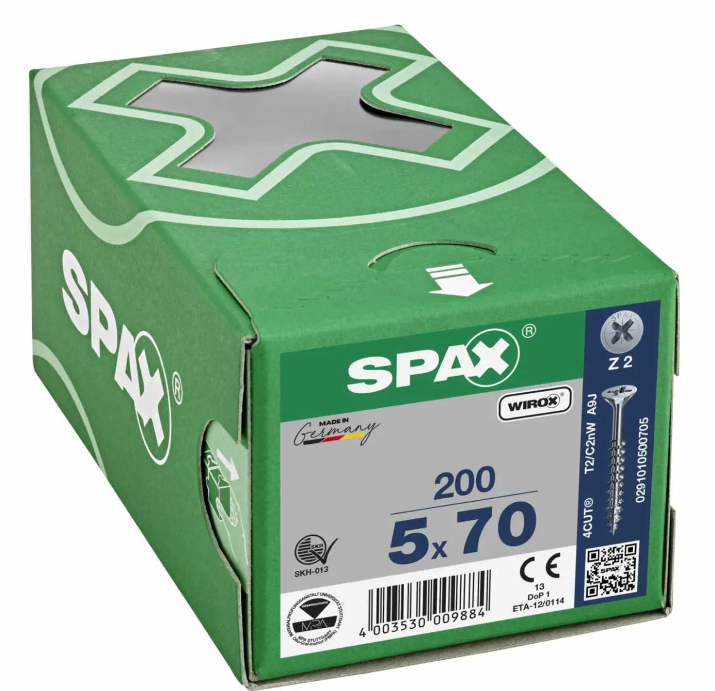 SPAX Universele schroeven verzonken kop - deeldraad - Z2 - 5.0x70 mm (200st)