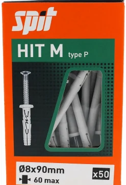 Spit 060092 Slagplug Hit M met kraag - 8 x 90mm - PZ2 (50st)