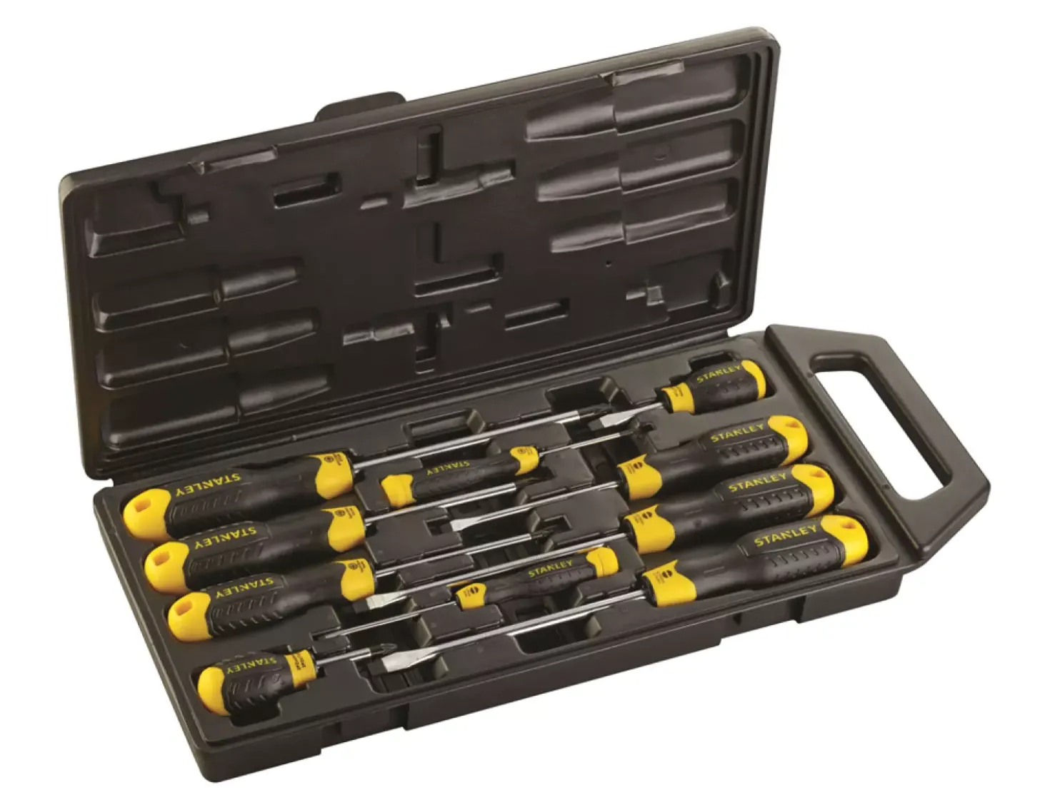 Stanley 2-65-014 CushionGrip 10-delig sleufkop/pozidriv Schroevendraaierset