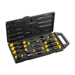 Stanley 2-65-014 CushionGrip 10-delig sleufkop/pozidriv Schroevendraaierset