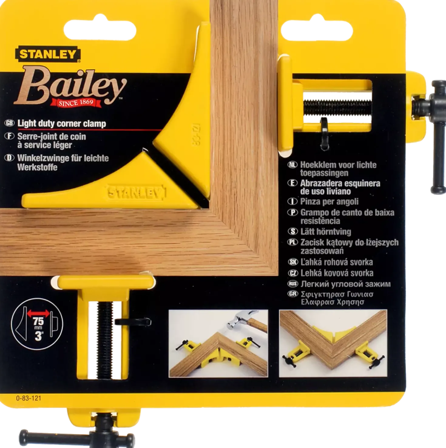 Stanley 0-83-121 Hoeklijmklem - 15 x 75mm