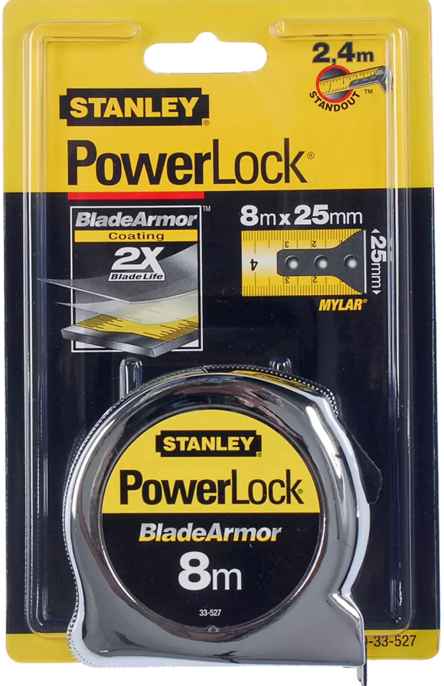 Stanley 0-33-527 Powerlock Blade Armor Rolmaat - 8m x 25mm