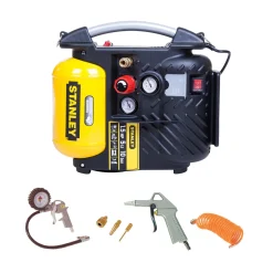 Stanley 8215250STN596 Compressor - Olievrij - 10 bar + 6-delige 9045717STN Luchtgereedschapset