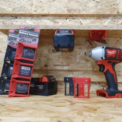 StealthMounts BM-MW18-RED-6 Accuhouder voor Milwaukee M18 - Rood - 6-pack