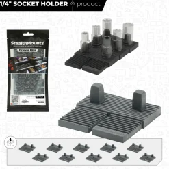 StealthMounts DHSP-1/4-SK-10 Drawer Hive Dophouder 1/4" voor ladekast - zwart - 10 stuks