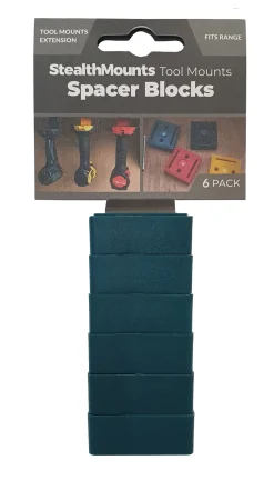 StealthMounts TMSPACE-BLU-6 Tool Mount Spacer Blocks Afstandhouder voor machinehouders - 12mm - voor Makita LXT - Blauw - 6 stuks