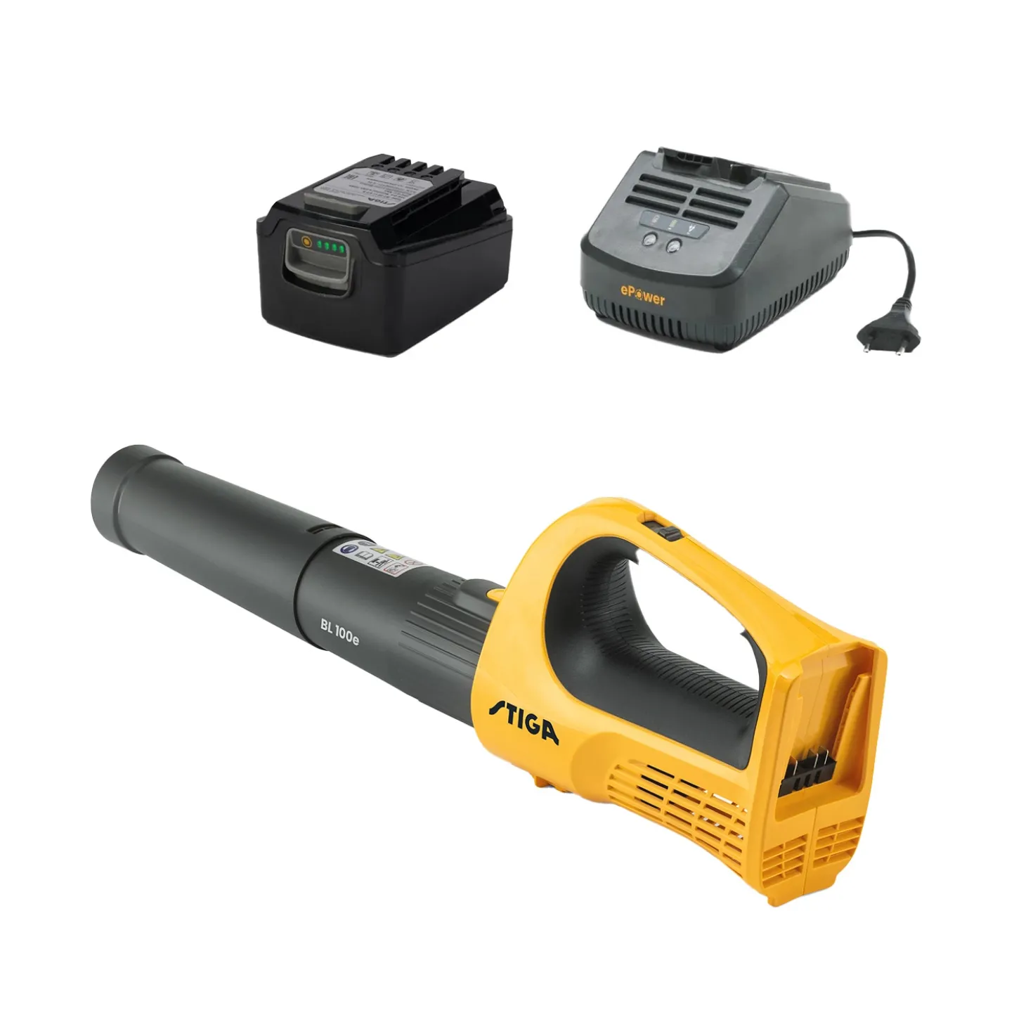 Stiga BL 100e Kit Accu bladblazer set (1x 4,0Ah) - 32m/s - 7,8m³/min